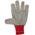 Double Palmed Sewed PVC Dotted Canvas Cotton Industrial Safety Hand Work Gloves (410022)